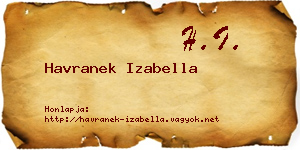 Havranek Izabella névjegykártya